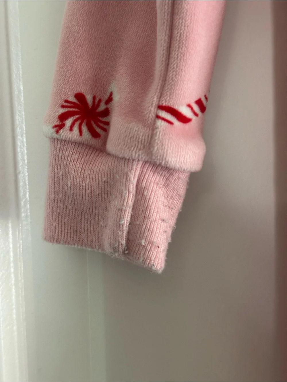 Carter's Pink Candy Cane Footed One-Piece Pajamas